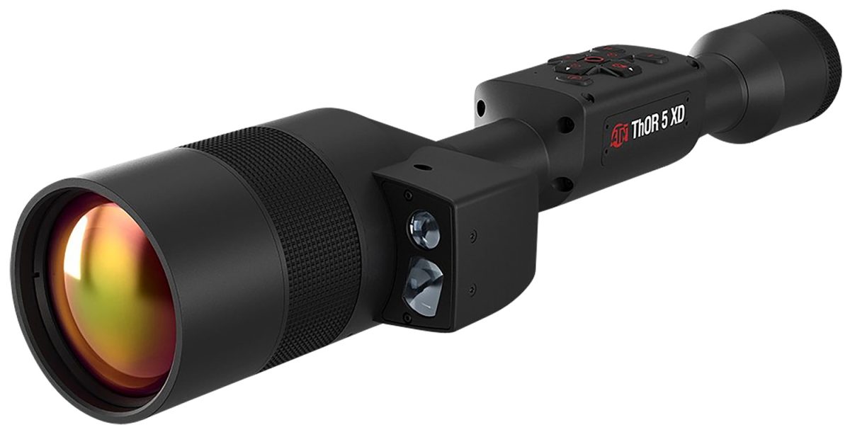 Atn Tiwst51275Lrf Thor 5 Xd Lrf Thermal Rifle Scope Black Anodized 3-30X Smart Mil Dot Reticle, Zoom 1280X1024 12 Micron 60 Fps Resolution, Features Laser Rangefinder