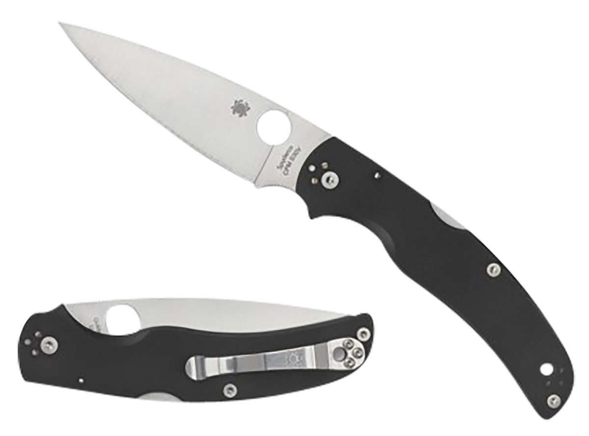 Spyderco C244Gp Native Chief Lightweight 4.02&Quot; Folding Plain Stonewashed Cts Bd1N Ss Blade/Black Textured Frn Handle Includes Pocket Clip