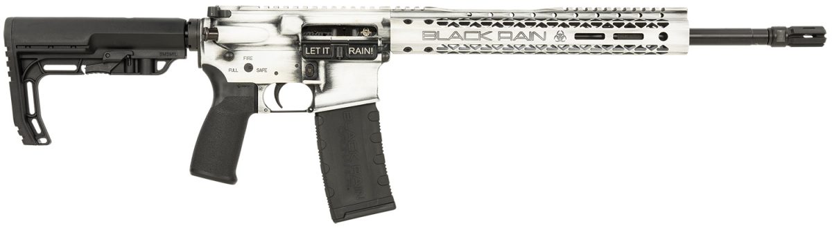 Black Rain Ordnance Brofusionwb Spec15 Fusion 5.56X45Mm Nato 30+1 16&Quot;, White Battleworn, 12&Quot; M-Lok, Mft Epg16 Grip/Minimalist Stock