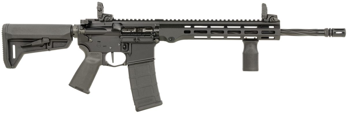 Maxim Defense Mxm49737 Md15 L 5.56X45Mm Nato 30+1 16&Quot; Fluted Barrel, Black, M-Lok Handguard, Magpul Furniture, Sl-K Stock, Mbus Sights, Blackout Defense Flat Trigger