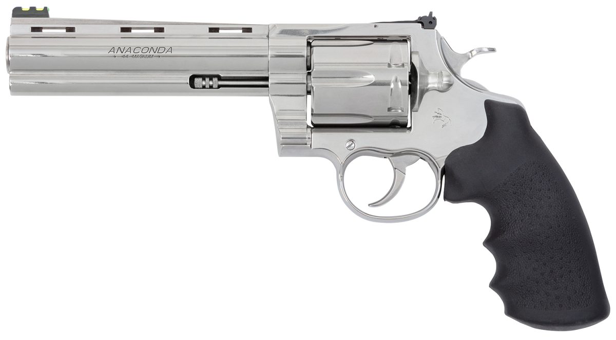 Colt Mfg Anacondasp6Rft Anaconda Target 44 Mag 6Rd 6&Quot; Stainless Vent Rib Barrel, Cylinder &Amp; Stainless Stainless Steel Frame, Black Rubber Grip