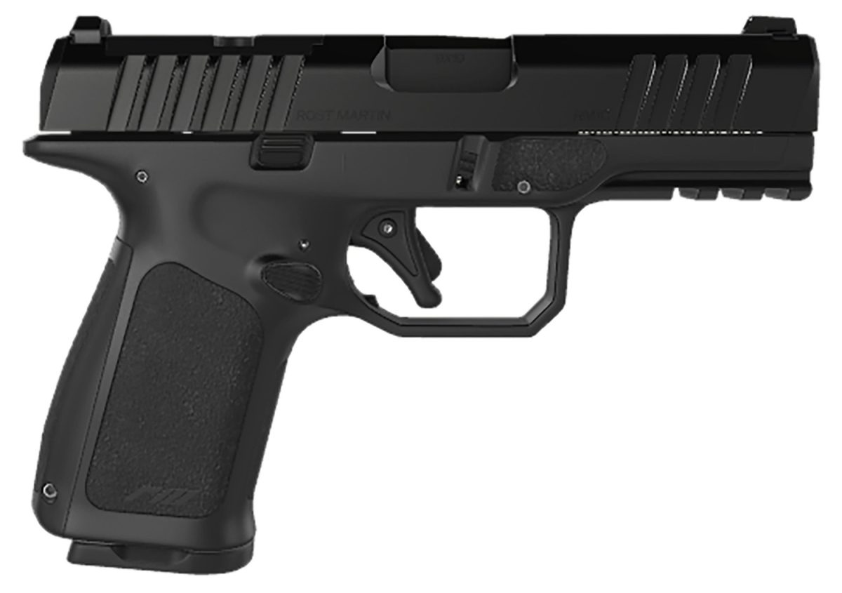 Rost Martin Rm1Cblkosp15 Rm1C  Compact Frame 9Mm Luger 15+1, 4&Quot; Black Steel Barrel, Black Tenifer Optic Ready/Serrated Steel Slide, Black Polymer Frame W/Picatinny Rail &Amp; Rgt Grip, Ambidextrous