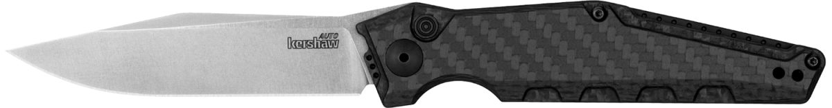 Kershaw 7900Cf Launch 7 Edc 3.75&Quot; Automatic Clip Point Plain Satin Cpm Magnacut Steel Blade, Black Aluminum/Carbon Fiber Handle