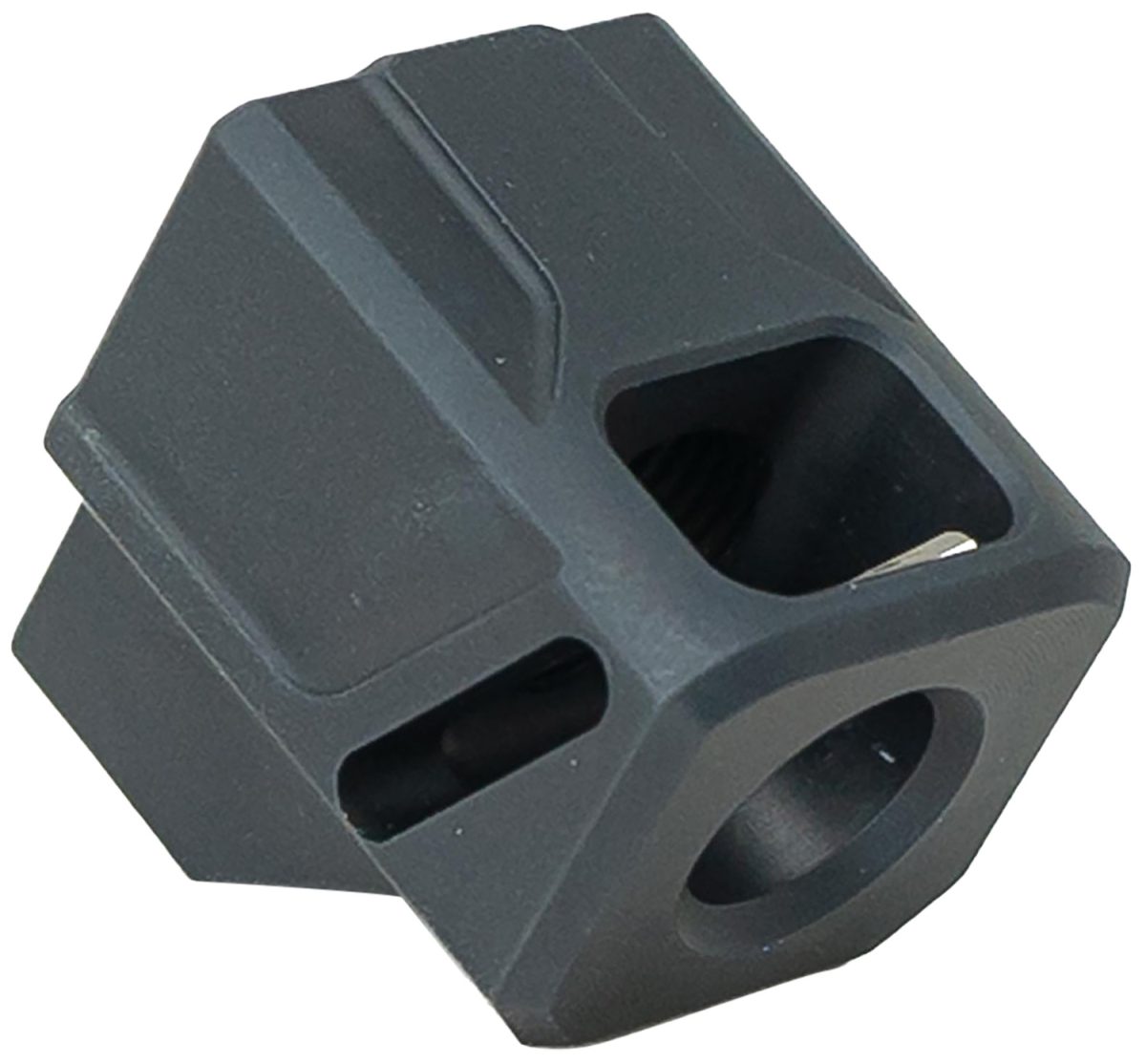 Faxon Firearms Ffpacompdsg01 Exos-513 Compensator Black Nitride 6061 Aluminum 1/2&Quot;X28 Threads 1.10&Quot; Oal Compatible W/ Glock Gen 3 19/17/34