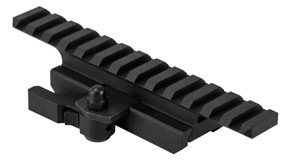 Ncstar Marfqv2 Qr Riser Gen2 Locking/Quick Detach Black Aluminum, Fits Ar15/M4 Picatinny Rail Mount