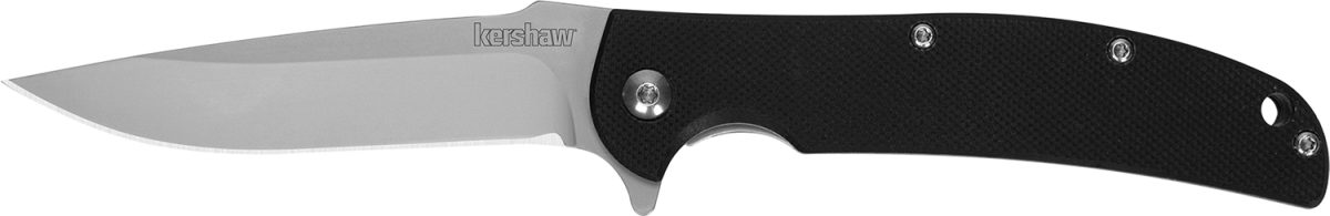 Kershaw 3410 Chill  3.10&Quot; Folding Drop Point Plain Bead Blasted 8Cr13Mov Ss Blade Black G10 Handle Includes Pocket Clip