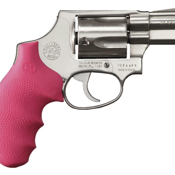 Hogue 67007 OverMolded Monogrip Cobblestone Pink Rubber with Finger Grooves for Taurus 85