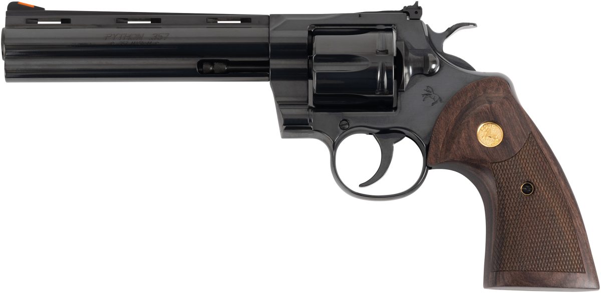 Clt Python 357Mag 6 Blued Wood Gold Grip 6R