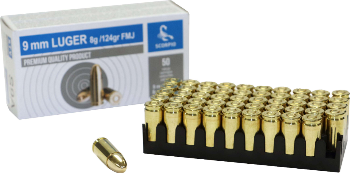 Stv Technology 9Mm 124 Grain Boxer Primed Full Metal Jacket Brass Case 50 Round Box