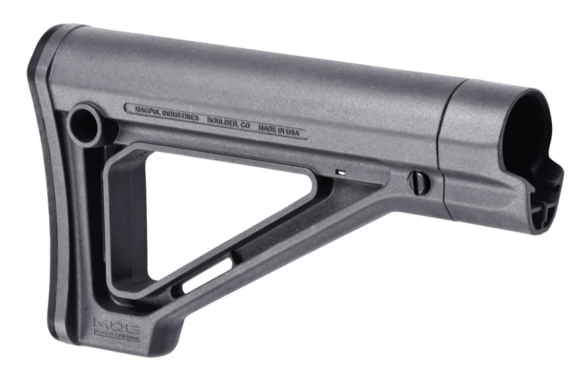 Magpul Mag480-Gry Moe Carbine Stock Fixed Stealth Gray Synthetic For  Ar-15, M16, M4 With Mil-Spec Tube (Tube Not Included)