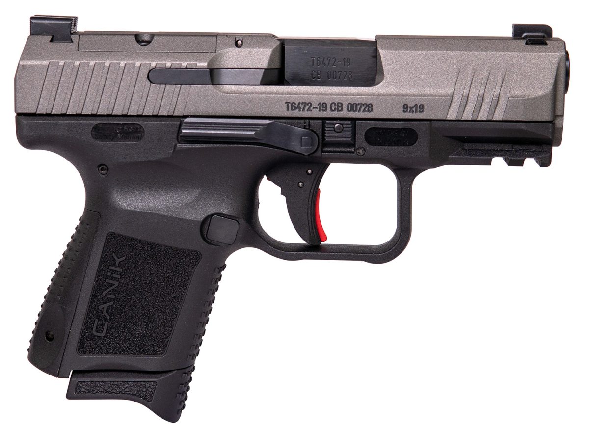 Canik Hg5610Tn Tp9 Elite Subcompact 9Mm Luger 3.60&Quot; 15+1,12+1 Black Frame With With Optic Cut Tungsten Gray Cerakote Steel Slide, Interchangeable Backstrap Grip &Amp; Picatinny Rail