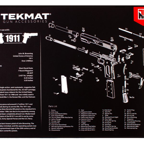 TekMat TEKR201911 1911 Ultra 20 Cleaning Mat 1911 Parts Diagram 15" x 20"