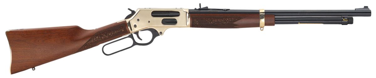 Henry H024410 Side Gate  Full Size Frame 410 Gauge 5+1, 2.5&Quot; Chamber 19.80&Quot; Blued Steel Barrel, Polished Brass Steel Receiver, American Walnut Wood Stock