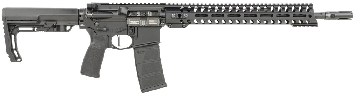 Patriot Ordnance Factory 01644 Minuteman Direct Impingement 5.56X45Mm 30+1 16.50&Quot; Nitride Treated Threaded Barrel, Black Hard Coat Anodized Receiver, Synthetic 6 Position Mft Minimalist Stock