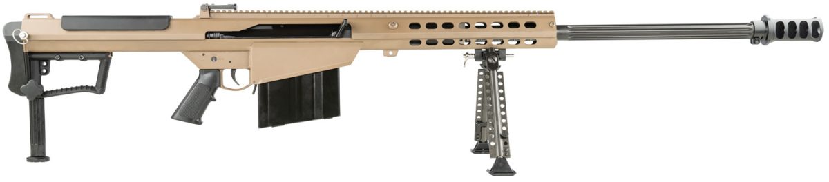 Barrett 18065 M107A1  50 Bmg 29&Quot; 10+1 Flat Dark Earth Cerakote Flat Dark Earth Fixed With Sorbothane Recoil Pad Stock Black Polymer Grip