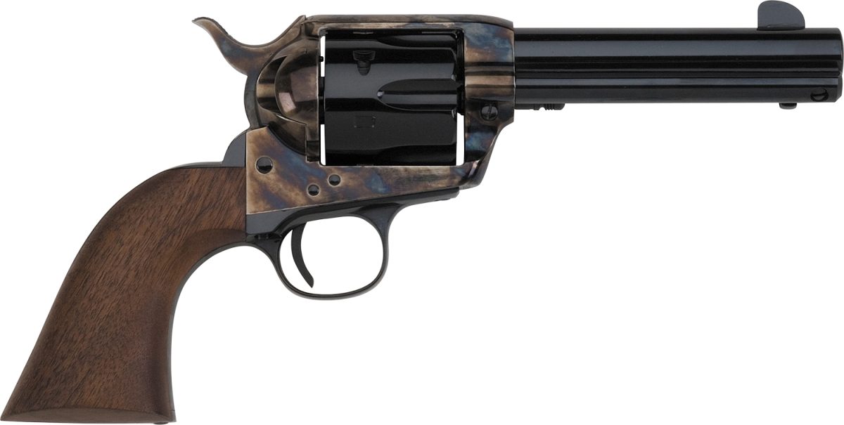 Pietta Hf45Chs434Nm 1873 Great Western Ii Californian 45 Colt (Long Colt) 6Rd 4.75&Quot; Blued Steel Barrel &Amp; Cylinder, Color Case Hardened Steel Frame, Walnut Grip, Exposed Hammer