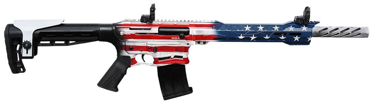 Citadel Cboss2512Usa Boss-25  12 Gauge 3&Quot; 18.75&Quot; 5+1 American Flag Cerakote Rec/Barrel Black Fixed Adjustable Comb Stock Right Hand
