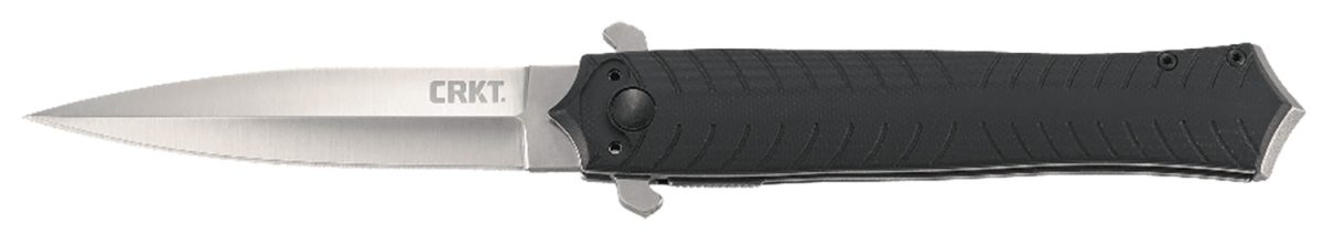 Crkt 2265 Xolotl  3.64&Quot; Folding Spear Point Plain Satin 4116 Stainless Steel Blade/Black G10 Handle Includes Pocket Clip
