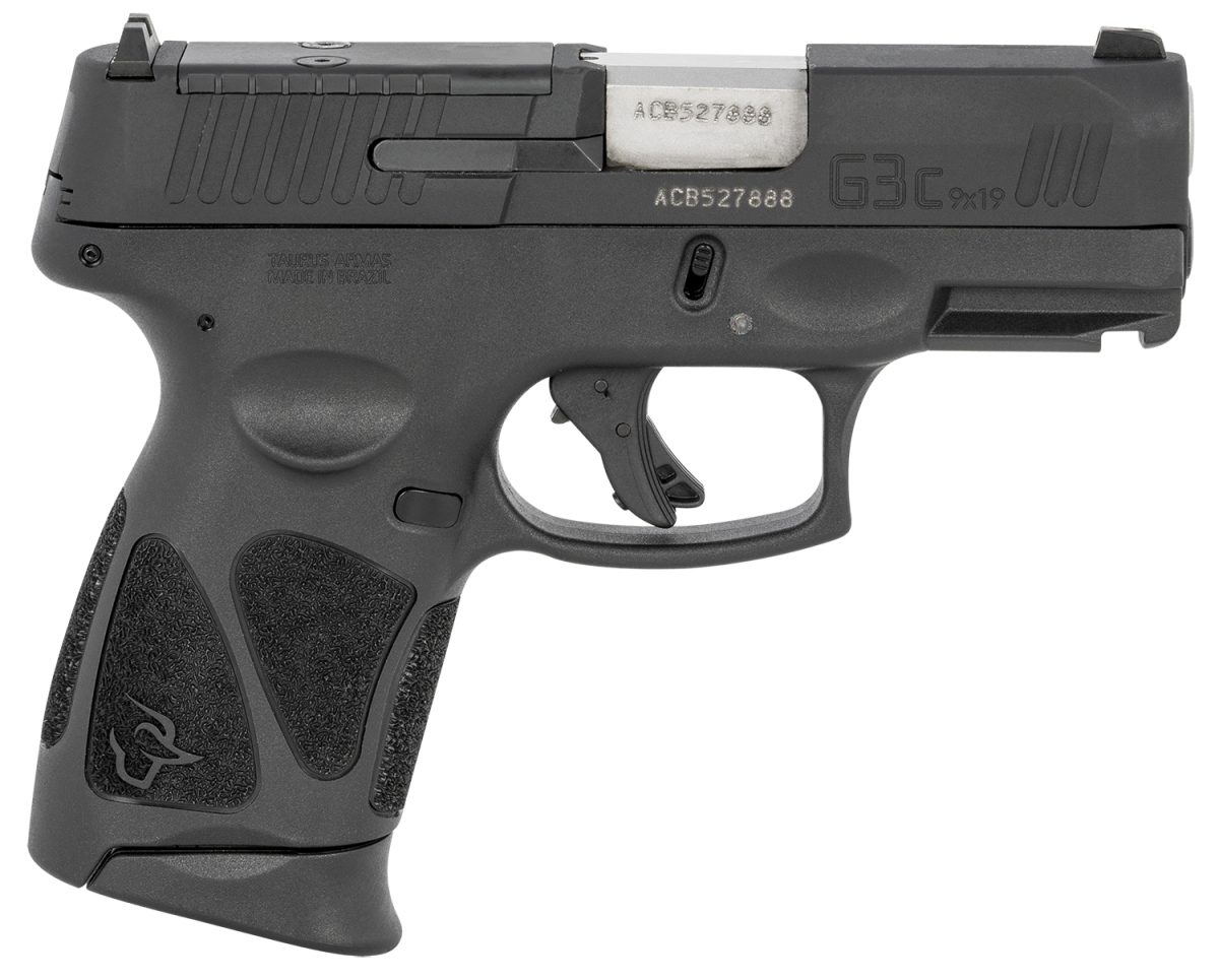 Taurus 1G3Cp931 G3C  9Mm Luger 12+1 3.26&Quot; Matte Stainless Steel Barrel, Matte Black Tenifer Optic Cut/Serrated Slide, Black Polymer Frame W/Picatinny Rail, Black Polymer Grips