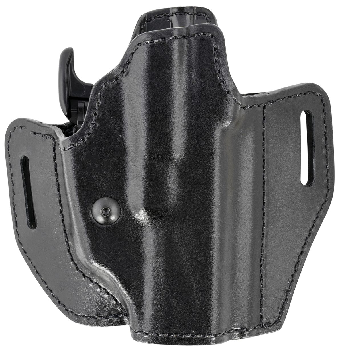 Bianchi 58351 Allusion Assent Pro-Fit Owb Size 13 Black Leather Belt Slide Compatible W/Springfield Xds/Ruger American Pistol/Glock 17/22 Belt Up To 1.50&Quot; Wide Right Hand
