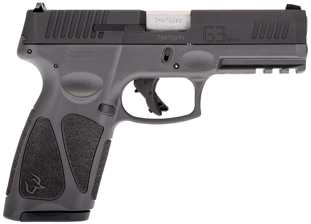 Taurus 1G3B941G15 G3  Full Size Frame 9Mm Luger 15+1 4&Quot; Matte Stainless Steel Barrel, Matte Black Tenifer Cerakote Serrated Steel Slide, Gray Polymer Frame W/Picatinny Rail, Polymer Grip, Right Hand
