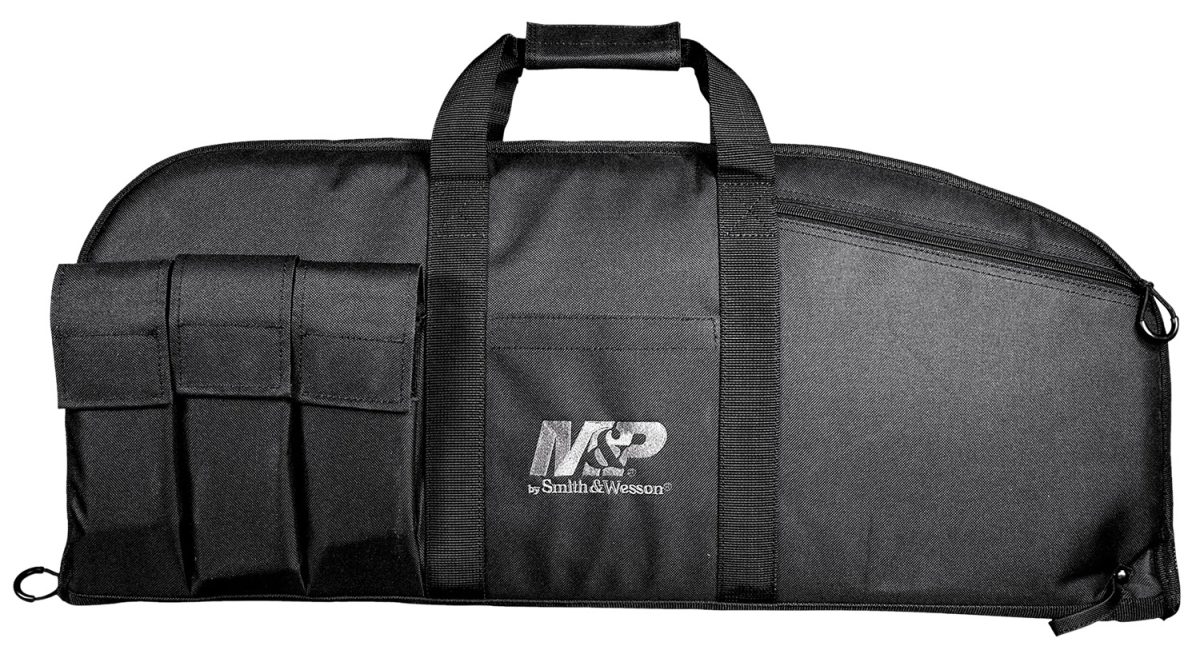 M&Amp;P Accessories 110016 Duty Series Large Case 45&Quot; Black 5 Exterior Mag Pouches For Rifle/Shotgun