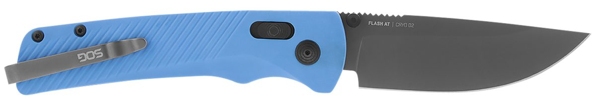 S.o.g Sog11180341 Flash At 3.45&Quot; Folding Plain Tini Cryo D2 Steel Blade/Civic Cyan Grn Handle Includes Pocket Clip