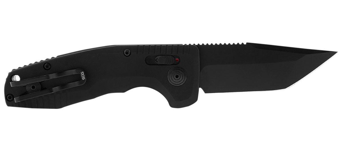 S.o.g Sog-15-38-10 Sog-Tac Auto Compact 2.94&Quot; Folding Tanto Part Serrated Black Tini Cryo D2 Steel Blade Black Micro-Textured Anodized Aluminum Handle Includes Pocket Clip