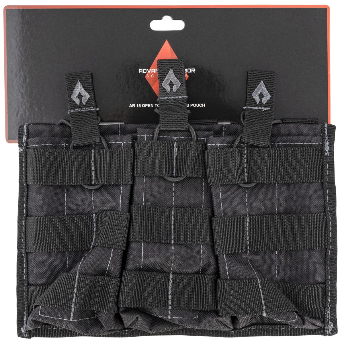 Advance Warrior Solutions Arottmpbl Double Mag Pouch Open Top Black Molle