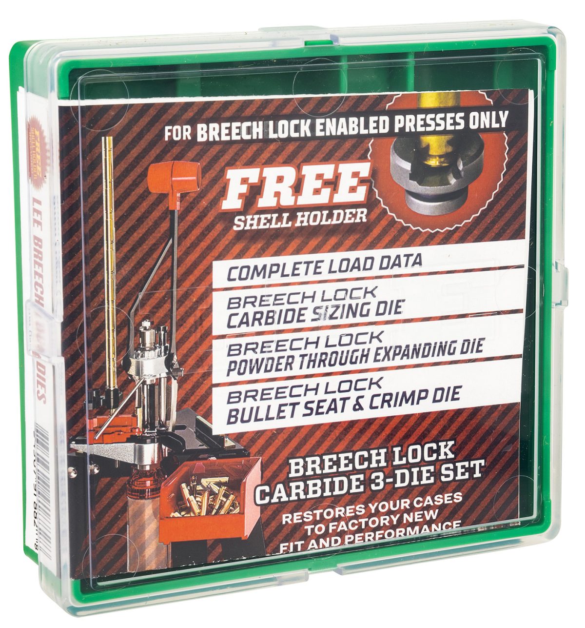 Lee Precision 91882 Breech Lock Carbide 3-Die Set 9Mm Luger