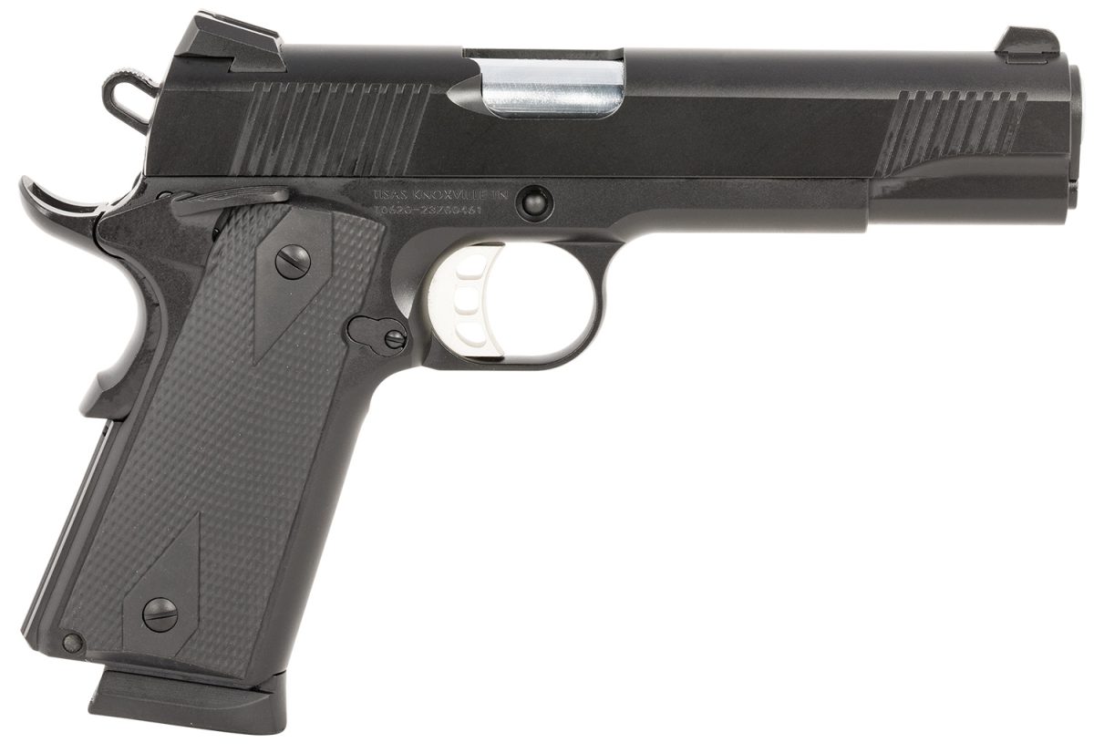 Tisas 10100528 1911 Duty 45 Acp 8+1 5&Quot; Black Steel Barrel, Black Cerakote Serrated Steel Slide, Black Cerakote Steel Frame W/Beavertail, Ambidextrous