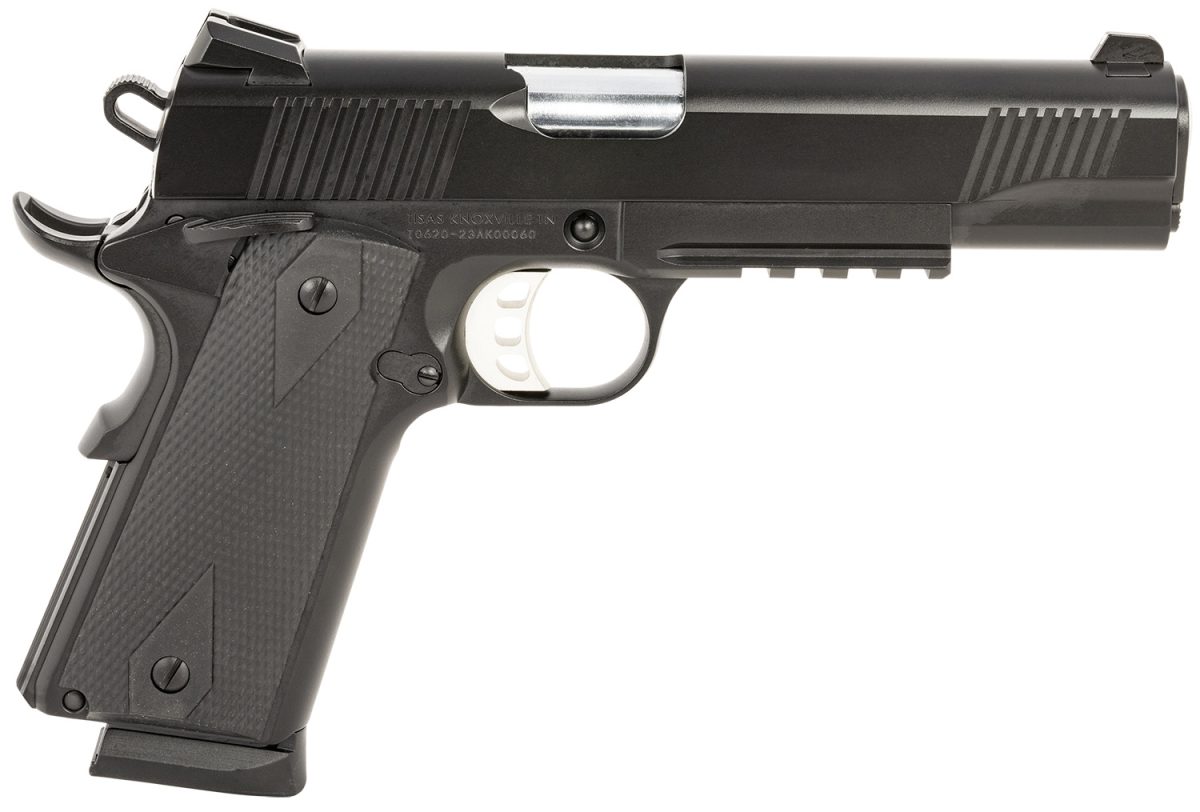 Tisas 10100529 1911 Duty 45 Acp 8+1 5&Quot; Black Steel Barrel, Black Serrated Steel Slide, Black Cerakote Steel Frame W/Accessory Rail &Amp; Beavertail, Ambidextrous