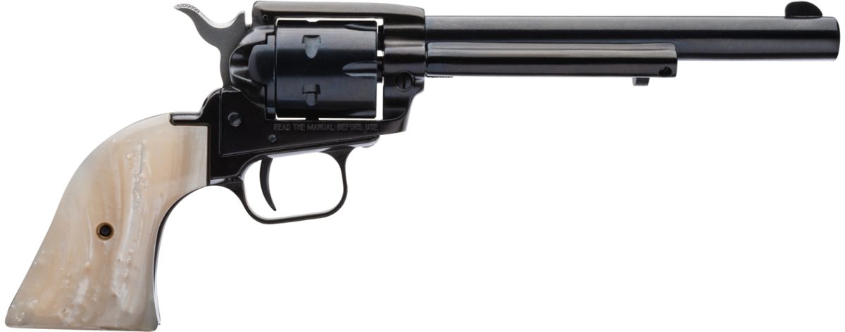 Heritage Mfg Rr22Mb6Prl Rough Rider  22 Lr 22 Wmr 6 Shot 6.50&Quot; Black Barrel, Cylinder &Amp; Frame, Altamont White Pearl Grips