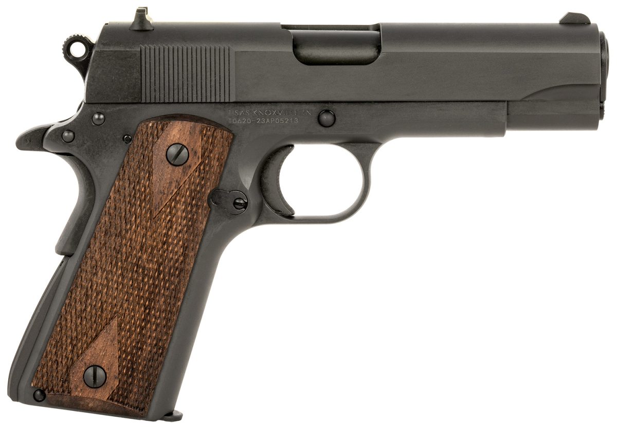 Tisas 10100114 1911 A1 Tank Commander 45 Acp 7+1 4.25&Quot; Black Steel Barrel, Manganese Phosphate Coated Serrated Carbon Steel Slide &Amp; Frame W/Beavertail, Turkish Walnut Grip