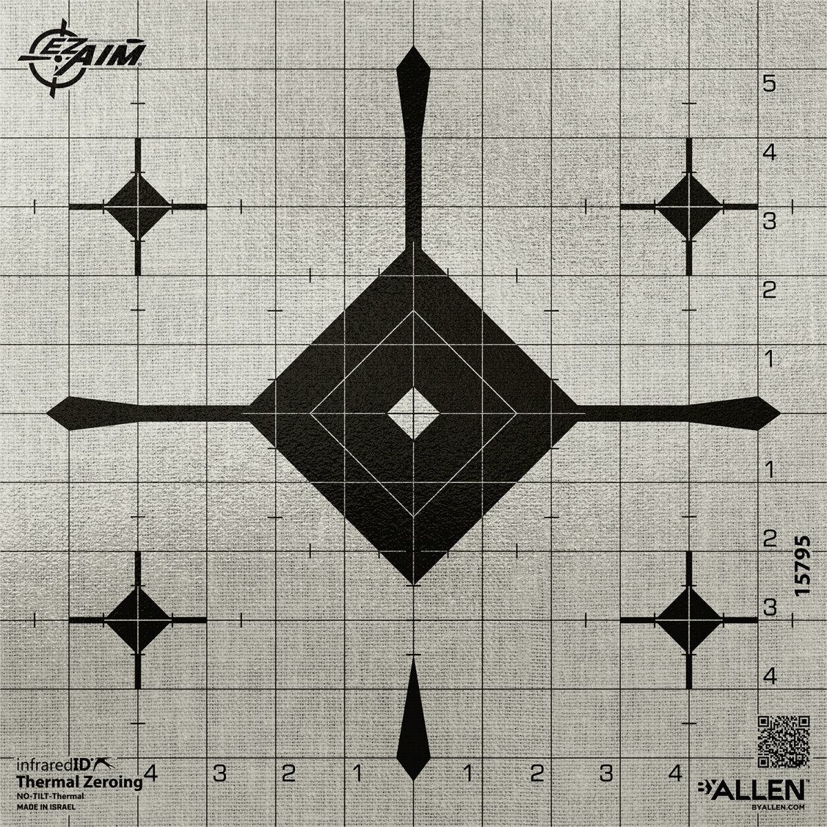 Ez-Aim 15795 Grid Bullseye Adhesive Thermal Id Bullseye Paper 12&Quot; X 12&Quot; Gray