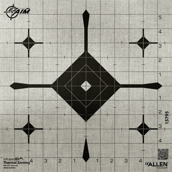 EZ-Aim 15795 Grid Bullseye Adhesive Thermal ID Bullseye Paper 12" x 12" Gray