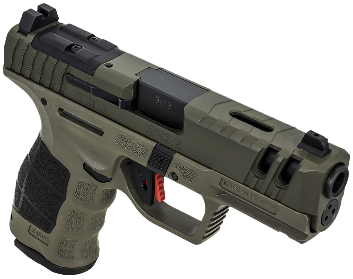 Sar Usa Sar9Cg3Od Sar9 C Gen3 Compact Frame 9Mm Luger 15+1 4&Quot; Black Steel Barrel, Od Green Cerakote Steel Slide, Od Green Polymer Frame W/Picatinny Rail, Black Interchangeable Backstrap Grip