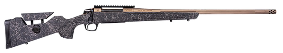 Cva Cr3967F Cascade Long Range Hunter Full Size 300 Prc 26&Quot; Smoked Bronze Cerakote Steel Threaded Barrel, Black W/Smoked Bronze Web Synthetic Stock