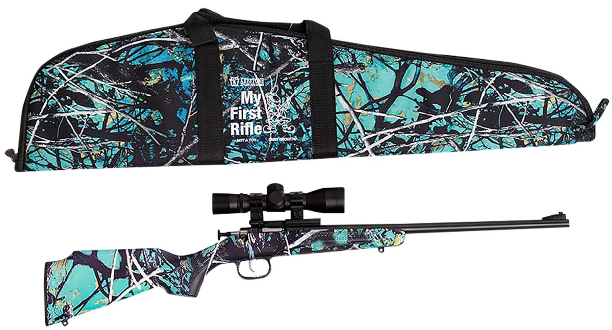 Crickett Ksa2172Bsc My First Rifle Package 22 S/L/Lr Single Shot 16.10&Quot; Blued Steel Barrel &Amp; Receiver, Muddy Girl Serenity Synthetic Fixed Stock, 4X32 Scope
