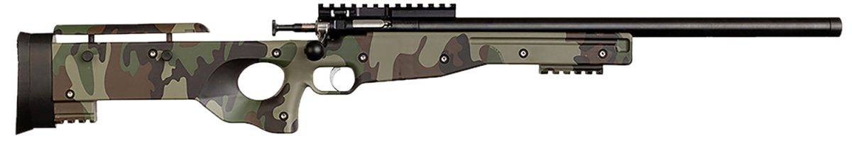Crickett Ksa2150-M81 Precision  Full Size 22 Lr Single Shot 16.10&Quot; Blued Threaded Bull Barrel, Blued Crickettinny Rail Steel Receiver, M81 Woodland Camo Synthetic Adj Lop Stock