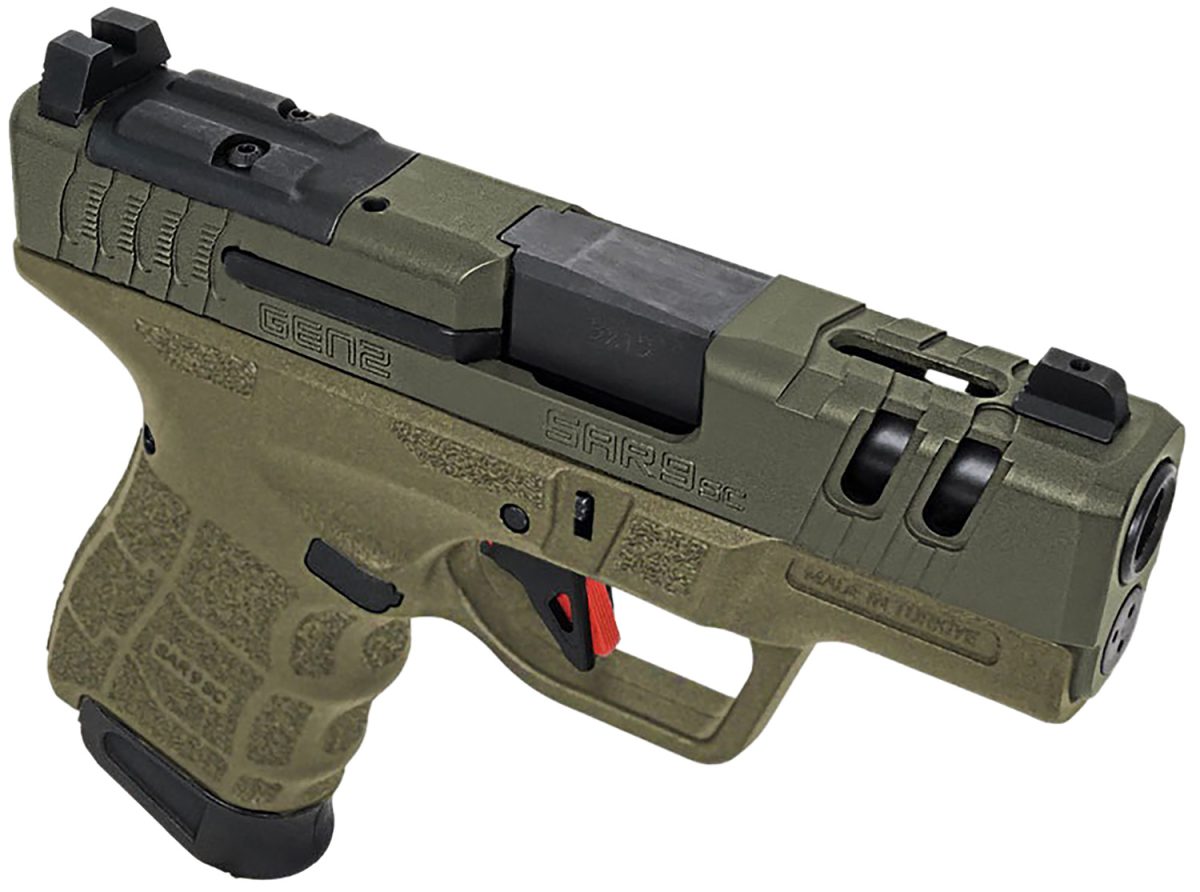 Sar Usa Sar9Scg2Od Sar9 Sc Gen2 Sub-Compact Frame 9Mm Luger 15+1 3.30&Quot; Black Steel Barrel, Od Green Cerakote Ported/Serrated Steel Slide, Od Green Polymer Frame &Amp; Grip