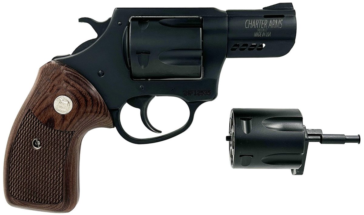 Charter Arms 13920 Mag Pug &Amp; Pitbull  38 Special 357 Mag 9Mm 5 Shot 2.2&Quot; Black Passivate Classic Walnut Wood Grip