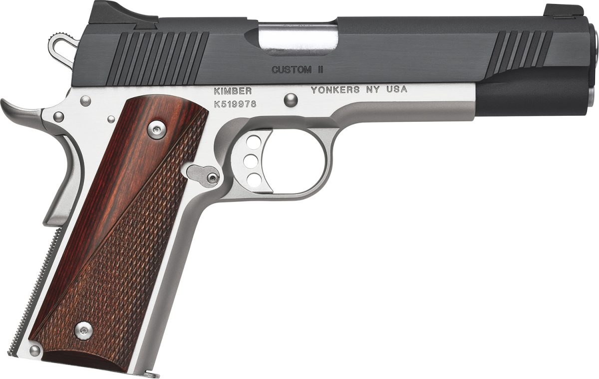 Kimber Mfg.,Inc 3200334 Custom Ii Two-Tone 9Mm 9+1 5&Quot; Front Serrations Steel Slide Brush Polished Smooth/Checkered Rosewood Grip