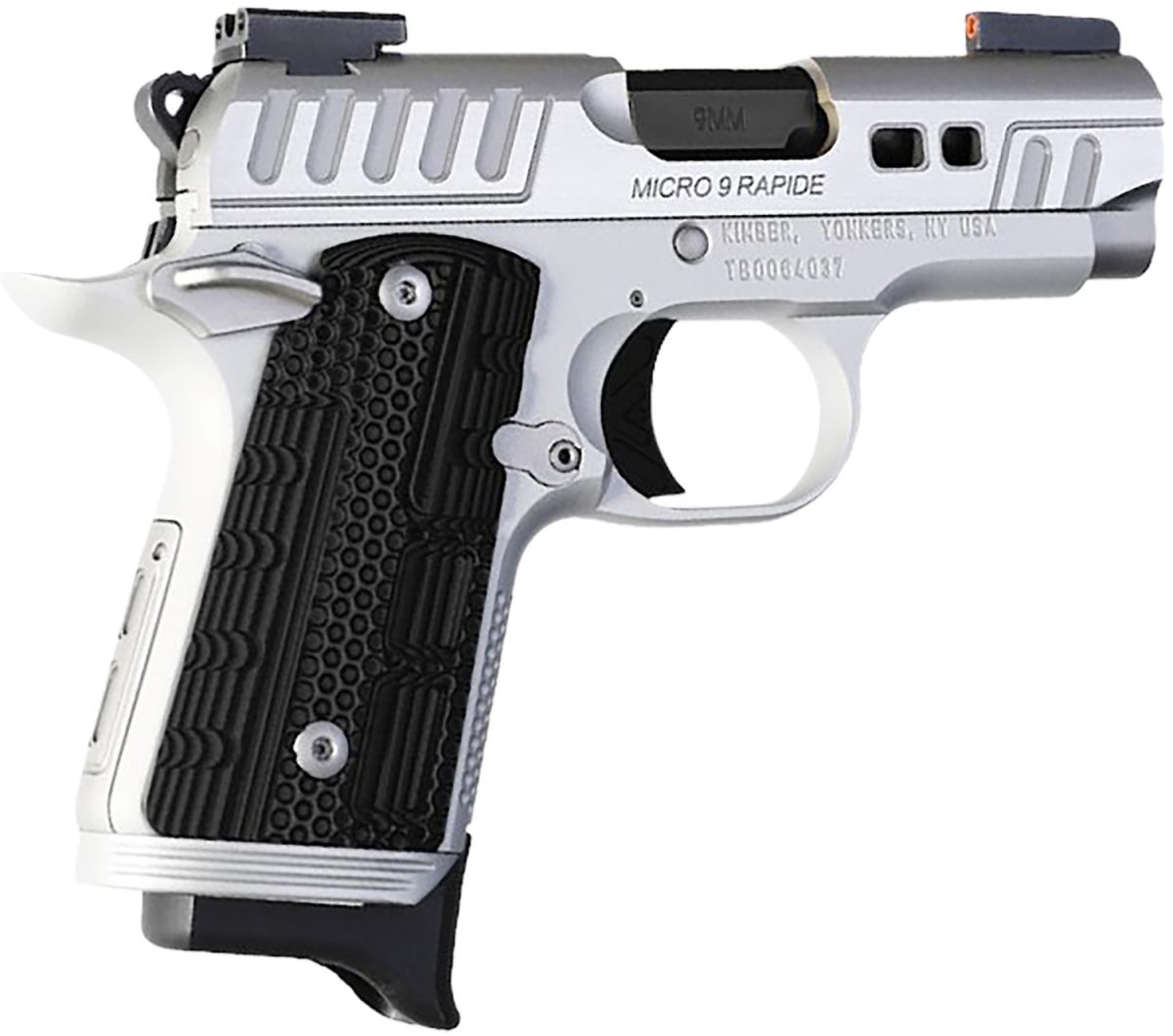 Kimber Mfg.,Inc 3300237 Micro 9 Rapide Frost 9Mm 7+1 3.15&Quot; Brushed Stainless/Silver Kimpro Ii Black G10 Grip