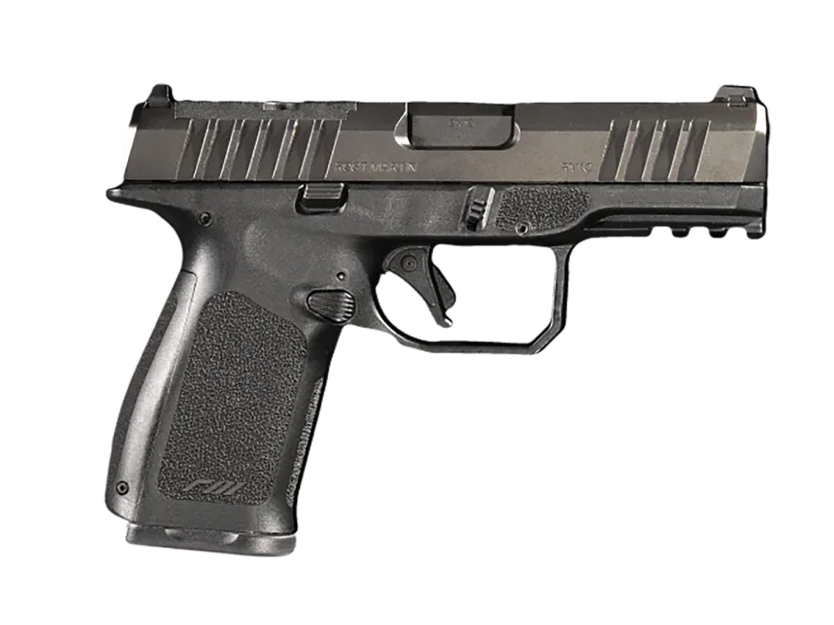 Rost Martin Rm1Cblkosp10Ca Rm1C *Ca Compliant 9Mm 10+1 4&Quot; Black Compensated Match Grade Barrel, Black Tenifer Optic Ready/Serrated Steel Slide, Black Textured Grip