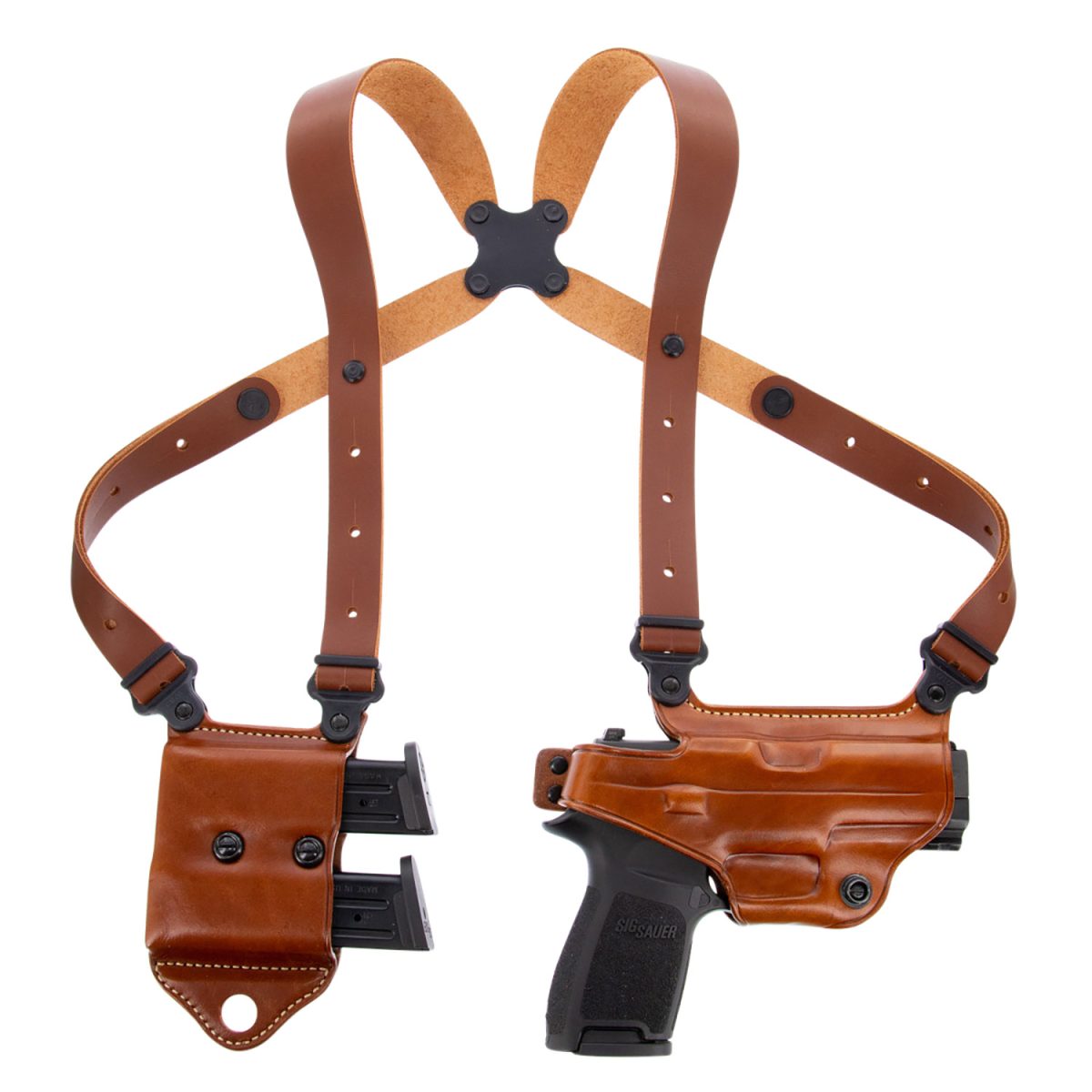 Galco Mcii250 Miami Classic Ii Shoulder System Size Fits Chest Up To 56&Quot; Tan Leather Harness Fits Sig P229 Fits Sig P226 Fits Sig P228 Right Hand
