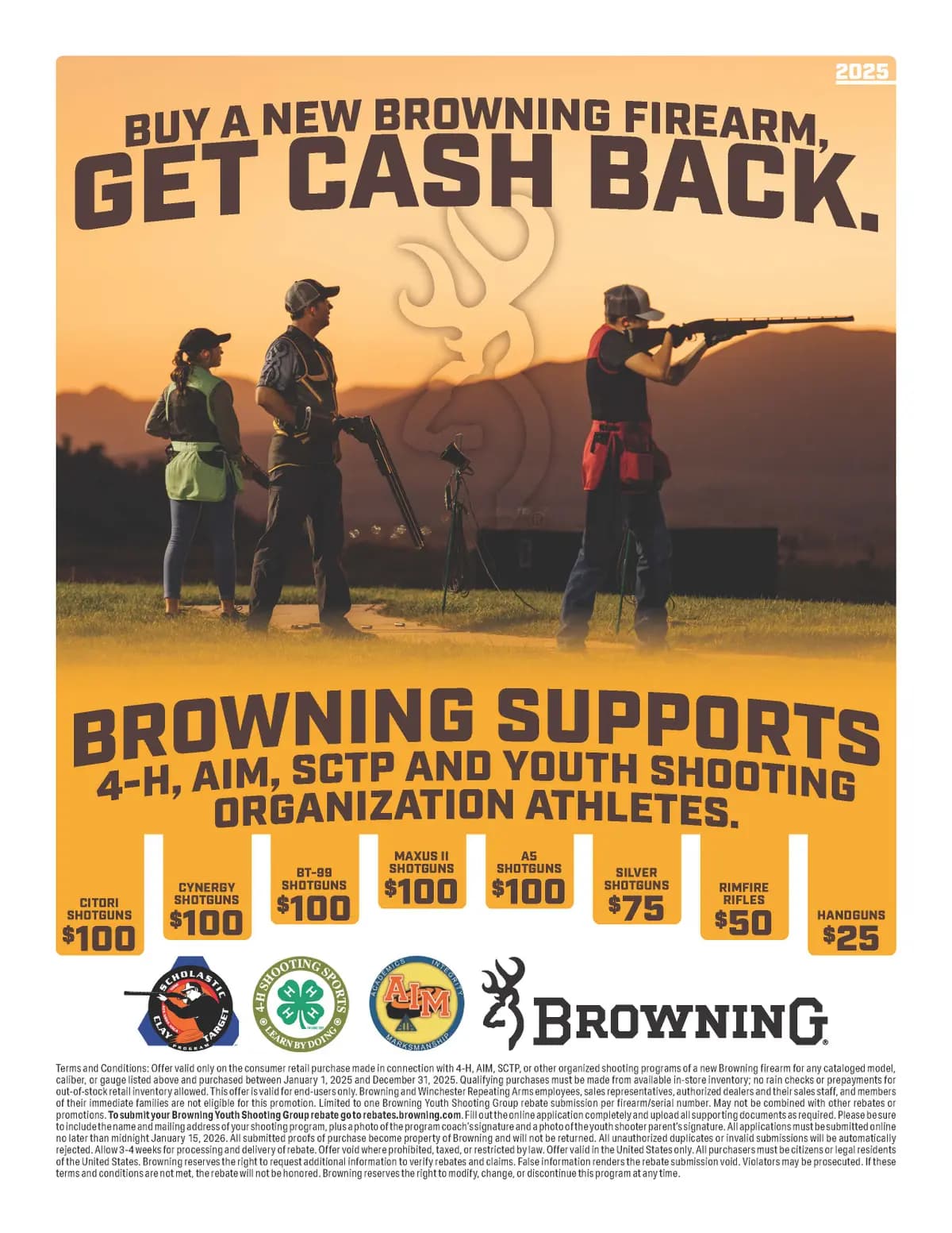 Browning Youth Shooting Rebates 2025