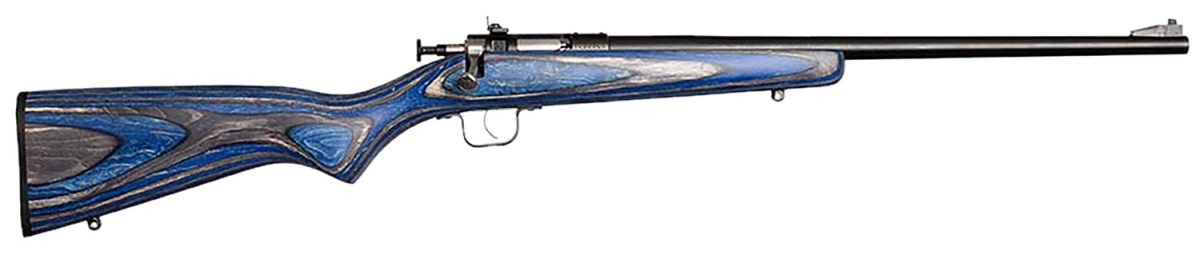 Crickett Ksa2222 Youth  22 Lr 1Rd 16.12&Quot; Blued Barrel &Amp; Receiver, Fixed Front/Adjustable Rear Peep Sights, Blue Laminate Stock W/11.5&Quot; Lop, Rebounding Firing Pin Safety