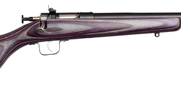 Crickett KSA2227 Youth  22 LR 1rd 16.12" Blued Barrel & Receiver, Fixed Front/Adjustable Rear Sights, Purple Laminate Stock w/11.5" LOP, Rebounding Firing Pin Safety
