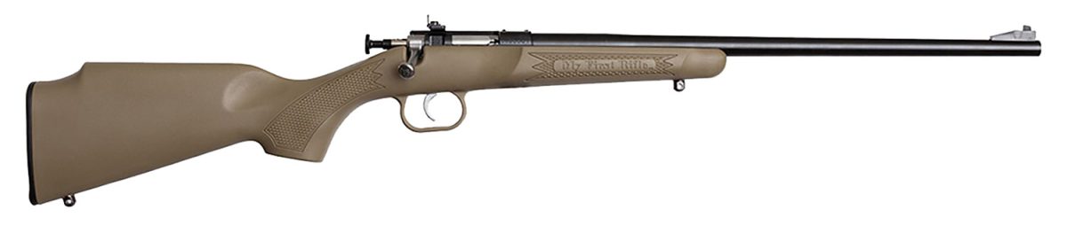 Crickett Ksa2235 Youth  22 Lr 1Rd 16.12&Quot; Blued Barrel &Amp; Receiver, Fixed Front/Adjustable Rear Peep Sights, Desert Tan Synthetic Stock W/11.5&Quot; Lop, Rebounding Firing Pin Safety